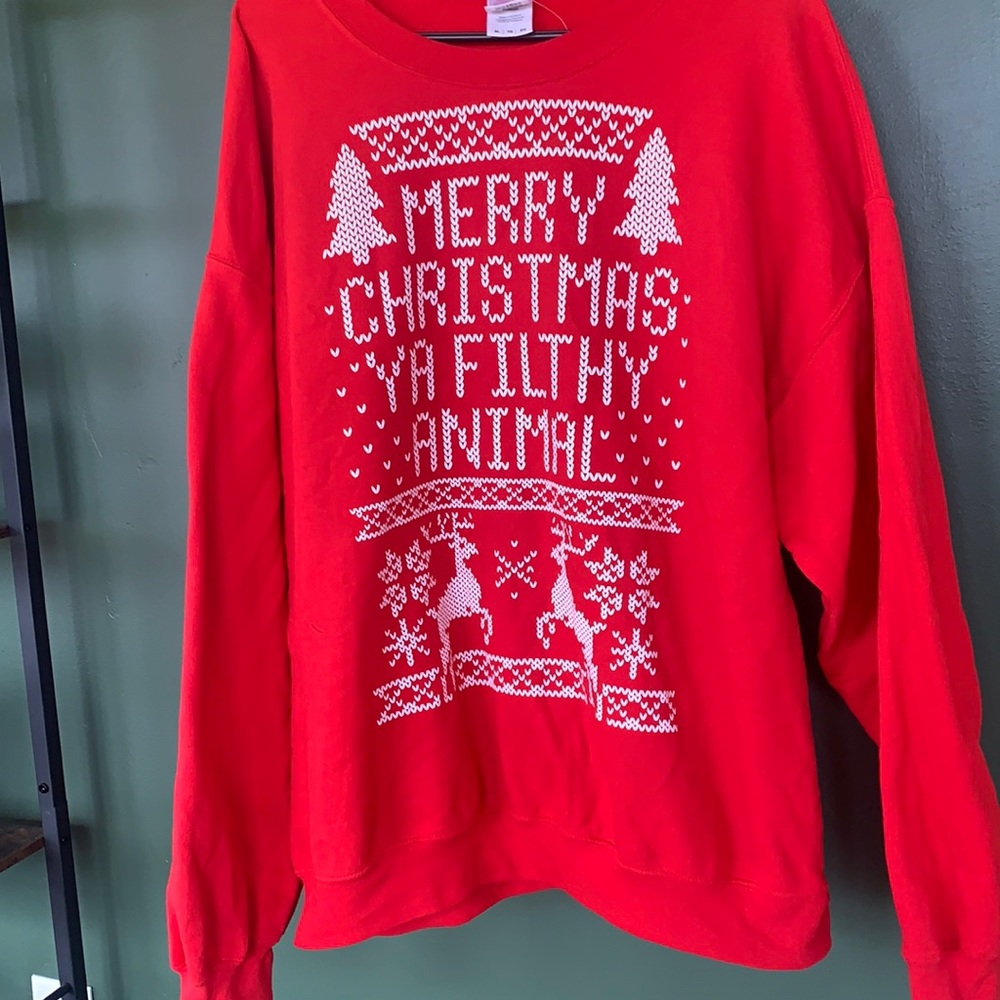 Merry Christmas Ya Filthy Animal (Home Alone) Christmas Sweater/Crewneck. XL